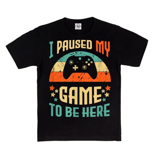 DZIECIĘCA KOSZULKA GAMINGOWA DLA GRACZA KONTROLER I PAUSED MY GAME TO BE HERE