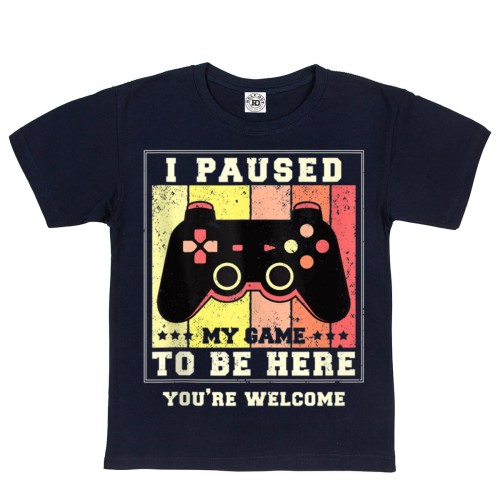 DZIECIĘCA KOSZULKA GAMINGOWA DLA GRACZA I PAUSED MY GAME TO BE HERE 1