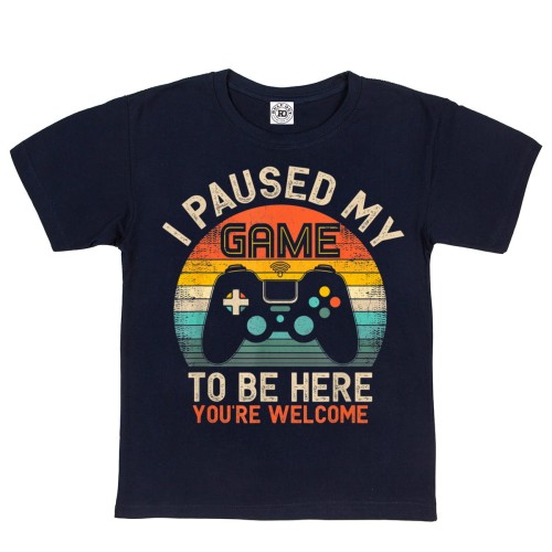 DZIECIĘCA KOSZULKA GAMINGOWA DLA GRACZA I PAUSED MY GAME TO BE HERE 1