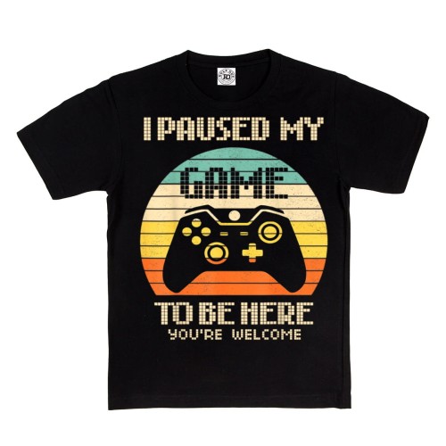 DZIECIĘCA KOSZULKA GAMINGOWA DLA GRACZA KONTROLER I PAUSED MY GAME FOR TO BE HERE