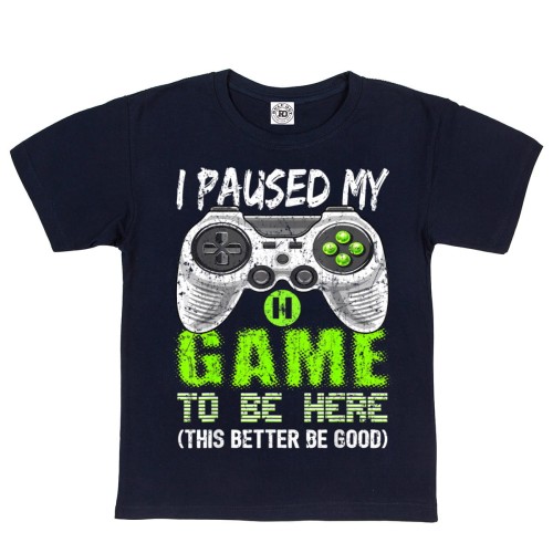 DZIECIĘCA KOSZULKA GAMINGOWA DLA GRACZA I PAUSED MY GAME TO BE HERE 1