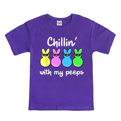 DZIECIĘCA KOSZULKA ŚWIĄTECZNA WIELKANOC KRÓLICZKI CHILLIN WITH MY PEEPS 31