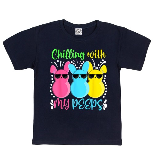 DZIECIĘCA KOSZULKA ŚWIĄTECZNA WIELKANOC KRÓLICZKI CHILLIN WITH MY PEEPS 32 1