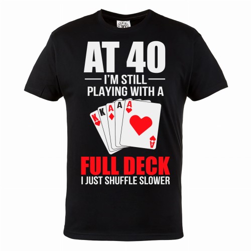 MĘSKA KOSZULKA PREZENT NA 40 URODZINY KARTY FULL DECK POKER 1