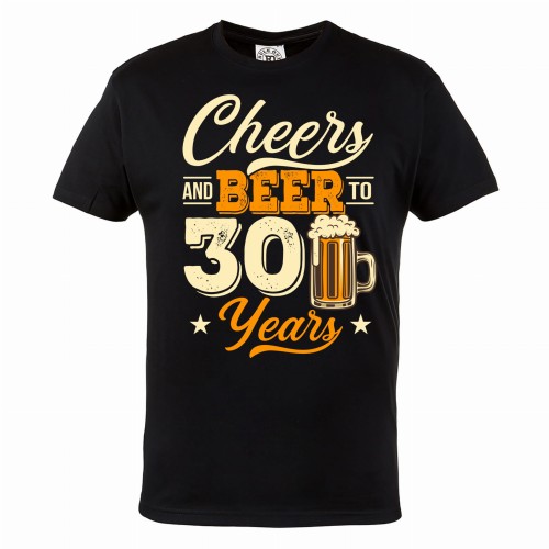 MĘSKA KOSZULKA PREZENT NA 30 URODZINY CHEERS AND BEER PIWO