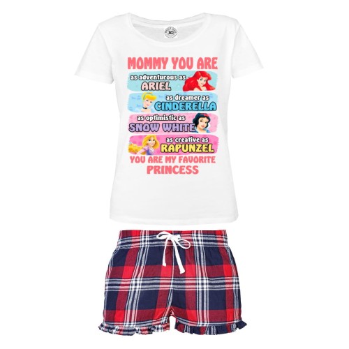 DAMSKA PIŻAMA PREZENT NA DZIEŃ MAMY  MAMA ULUBIONA KSIĘŻNICZKA 1