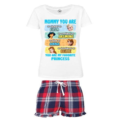 DAMSKA PIŻAMA PREZENT NA DZIEŃ MAMY  MAMA ULUBIONA KSIĘŻNICZKA 1