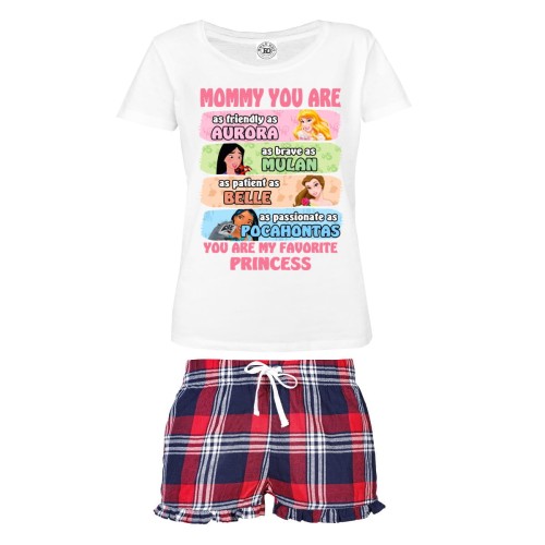 DAMSKA PIŻAMA PREZENT NA DZIEŃ MAMY  MAMA ULUBIONA KSIĘŻNICZKA 1