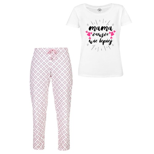 DAMSKA PIŻAMA PREZENT NA DZIEŃ MAMY  MAMA ZAWSZE WIE LEPIEJ 1