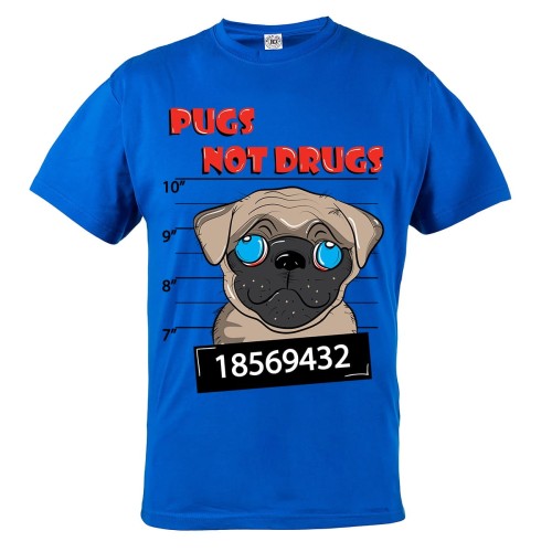 KOSZULKA ŚMIESZNE PUGS NOT DRUGS 1