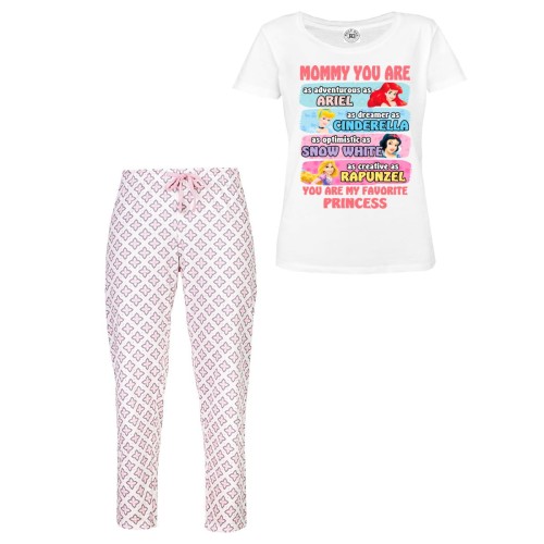 DAMSKA PIŻAMA PREZENT NA DZIEŃ MAMY  MAMA ULUBIONA KSIĘŻNICZKA 1