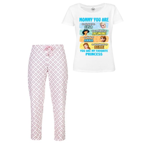 DAMSKA PIŻAMA PREZENT NA DZIEŃ MAMY  MAMA ULUBIONA KSIĘŻNICZKA 1