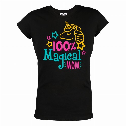 KOSZULKA DAMSKA PREZENT NA DZIEŃ MAMY UNICORN 100% MAGICAL MOM 1