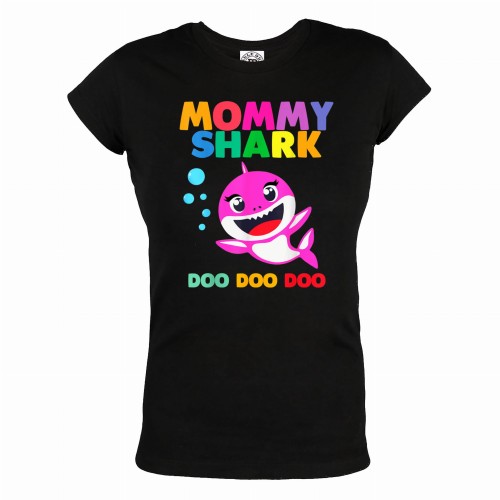 KOSZULKA DAMSKA PREZENT NA DZIEŃ MAMY MOMMY SHARK 1