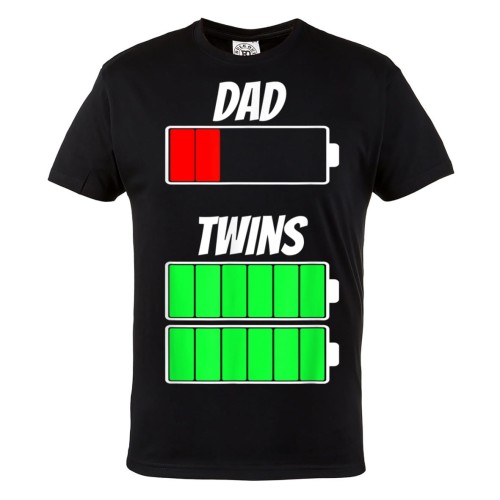 KOSZULKA PREZENT NA DZIEŃ OJCA TATA BLIŹNIAKÓW BATTERY