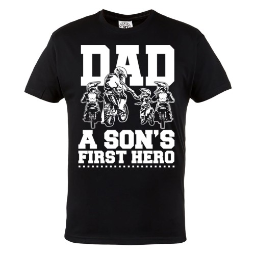 KOSZULKA PREZENT NA DZIEŃ OJCA MOTOCROSS BOHATER TATA I SYNOWIE 1