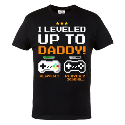 KOSZULKA PREZENT NA DZIEŃ OJCA DLA GRACZA LEVELED UP TO DADDY 1