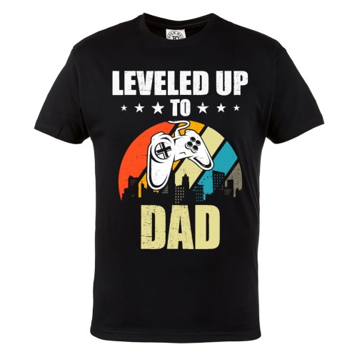 KOSZULKA PREZENT NA DZIEŃ OJCA DLA GRACZA LEVELED UP TO DAD 1