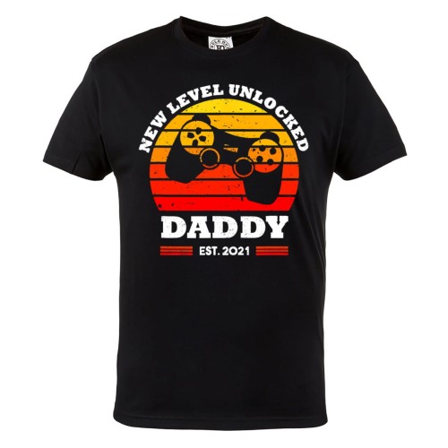 KOSZULKA PREZENT NA DZIEŃ OJCA DLA GRACZA DADDY NEW LEVEL UNLOCKED