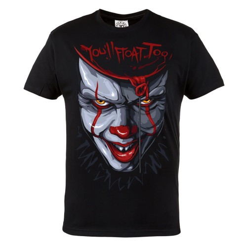 MĘSKA KOSZULKA Z NADRUKIEM HALLOWEEN FILMOWA HORROR PENNYWISE YOU'LL FLOAT TOO 1