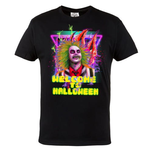MĘSKA KOSZULKA Z NADRUKIEM FILMOWA HORROR BEETLEJUICE WELCOME TO HALLOWEEN
