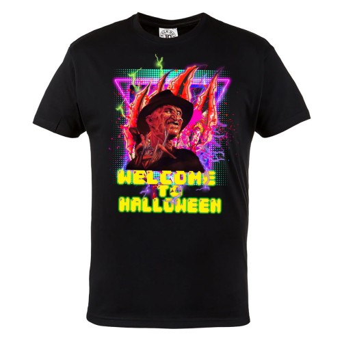 MĘSKA KOSZULKA Z NADRUKIEM FILMOWA HORROR FREDDY KRUEGER WELCOME TO HALLOWEEN