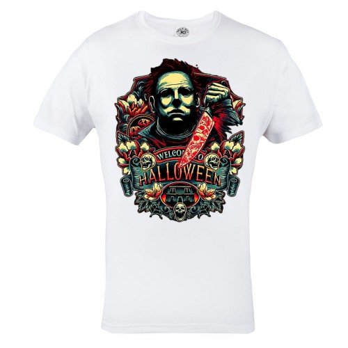 MĘSKA KOSZULKA Z NADRUKIEM FILMOWA HORROR WELCOME TO HALLOWEEN