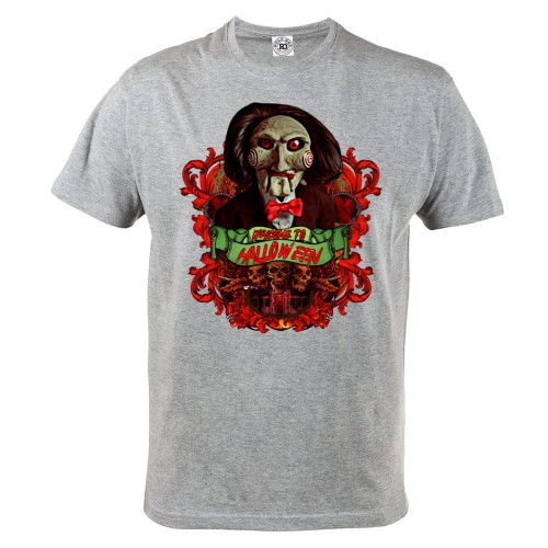 MĘSKA KOSZULKA Z NADRUKIEM FILMOWA HORROR WELCOME TO HALLOWEEN PIŁA 1