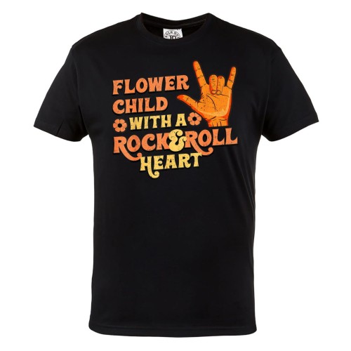 KOSZULKA MĘSKA FLOWER CHILD WITH A ROCK&ROLL HEART 1