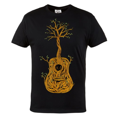 KOSZULKA MĘSKA DLA GITARZYSTY GITARA DRZEWO 1