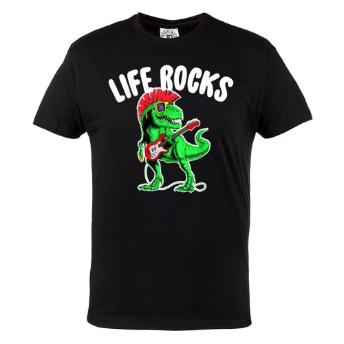 KOSZULKA MĘSKA ROCK PUNK DINOZAUR LIFE ROCKS 1