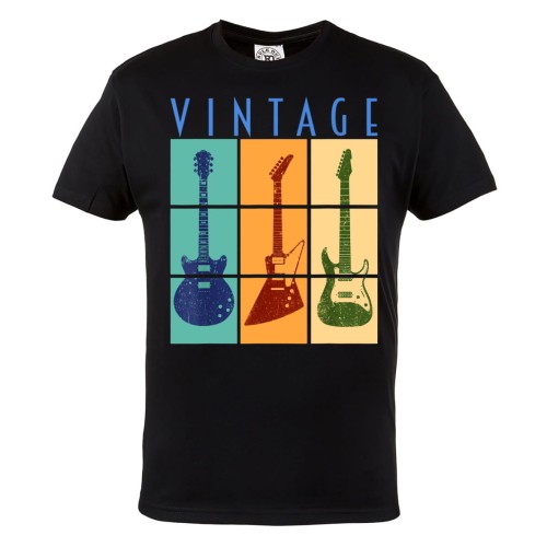 KOSZULKA MĘSKA MUZYCZNA VINTAGE GITARY