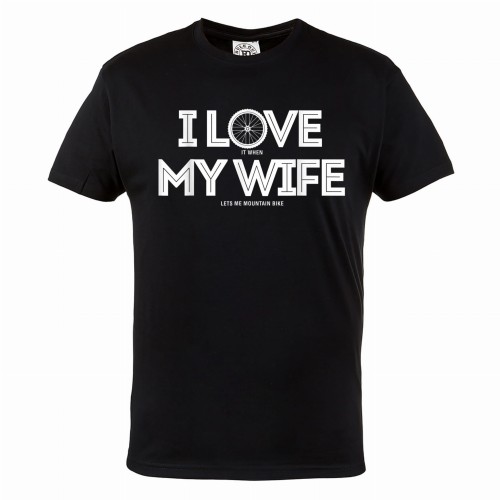 KOSZULKA NA ROWER DLA ROWERZYSTY I LOVE IT WHEN MY WIFE LET'S ME MOUNTAIN BIKE 