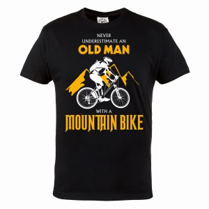 KOSZULKA NA ROWER MTB NEVER UNDERESTIMATE AN OLD MAN WITH A MOUNTAIN BIKE