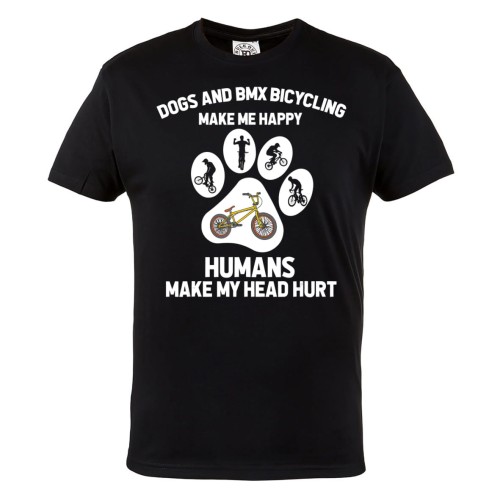 KOSZULKA NA ROWER ROWEROWA DOGS AND BMX BICYCLING MAKE ME HAPPY HUMANS MAKE MY HEAD HURT 1
