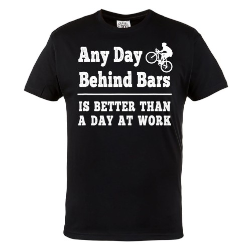 KOSZULKA NA ROWER ROWEROWA ANY DAY BEHIND BARS IS BETTER THAN A DAY AT WORK 