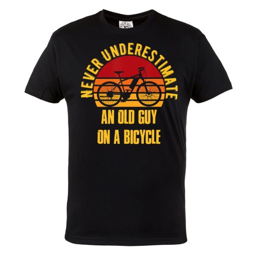 KOSZULKA NA ROWER ROWERZYSTA NEVER UNDERESTIMATE AN OLD GUY ON A BICYCLE 1