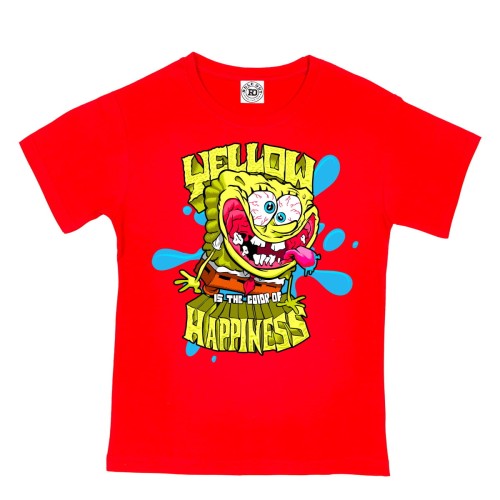 DZIECIĘCA KOSZULKA Z NADRUKIEM SPONGEBOB KANCIASTOPORTY YELLOW IS THE COLOR OF HAPPINESS 1