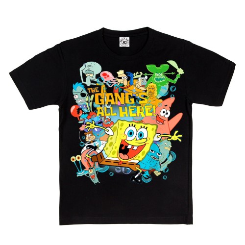 DZIECIĘCA KOSZULKA Z NADRUKIEM SPONGEBOB KANCIASTOPORTY THE GANG'S ALL HERE