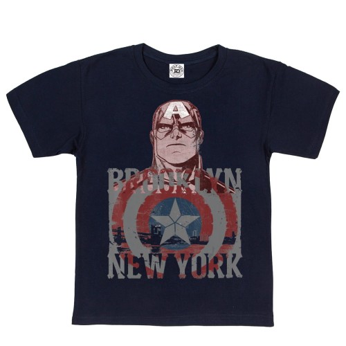 DZIECIĘCA KOSZULKA Z NADRUKIEM MARVEL COMICS KAPITAN AMERYKA BROOKLYN NEW YORK 1