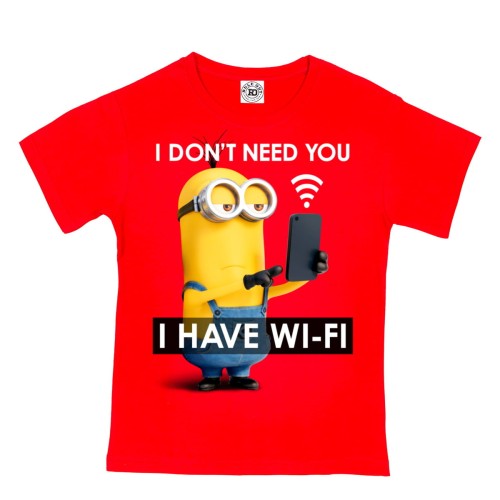 DZIECIĘCA KOSZULKA Z NADRUKIEM MINIONKI KEVIN I DON'T NEED YOU I HAVE WI-FI 1