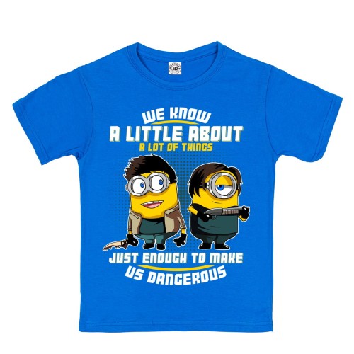DZIECIĘCA KOSZULKA Z NADRUKIEM MINIONKI WE KNOW A LITTLE ABOUT A LOT OF THINGS 1