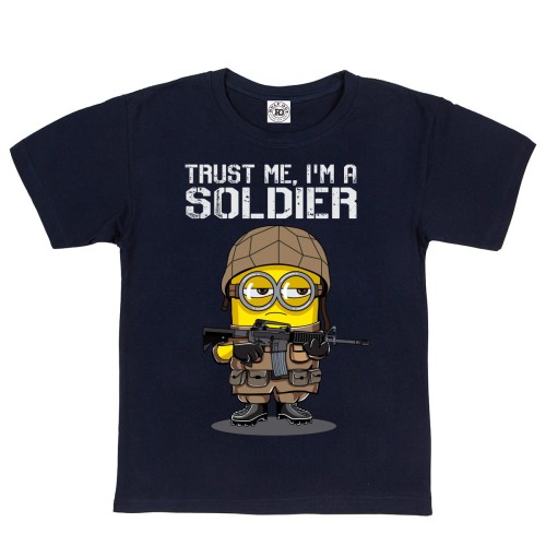 DZIECIĘCA KOSZULKA Z NADRUKIEM MINIONKI TRUST ME, I'M A SOLDIER 1