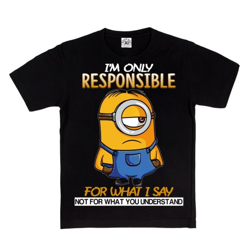 DZIECIĘCA KOSZULKA Z NADRUKIEM MINIONKI I'M ONLY RESPONSIBLE FOR WHAT I SAY, NOT FOR WHAT YOU UNDERSTAND