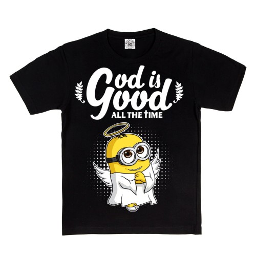DZIECIĘCA KOSZULKA Z NADRUKIEM MINIONKI GOD IS GOOD ALL THE TIME 1