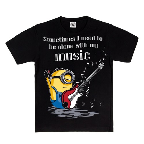 DZIECIĘCA KOSZULKA Z NADRUKIEM MINIONKI SOMETIMES I NEED TO BE ALONE WITH MY MUSIC 1