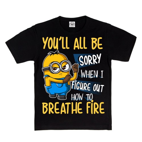 DZIECIĘCA KOSZULKA Z NADRUKIEM MINIONKI YOU'LL ALL BE SORRY WHEN I FIGURE OUT HOW TO BREATHE FIRE 1