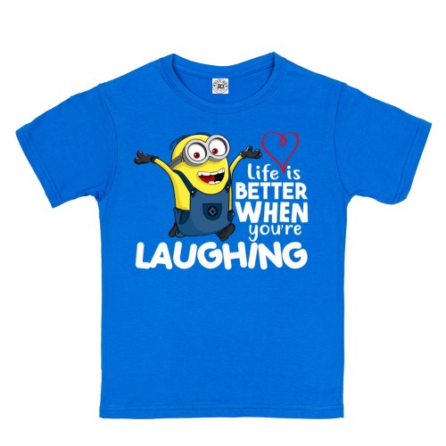 DZIECIĘCA KOSZULKA Z NADRUKIEM MINIONKI LIFE IS BETTER WHEN YOU'RE LAUGHING 1