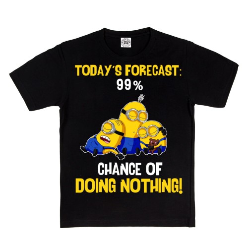 DZIECIĘCA KOSZULKA Z NADRUKIEM MINIONKI TODAY'S FORECAST: 99% CHANCE OF DOING NOTHING 1