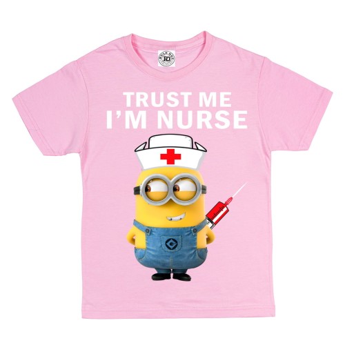 DZIECIĘCA KOSZULKA Z NADRUKIEM MINIONKI TRUST ME I'M NURSE